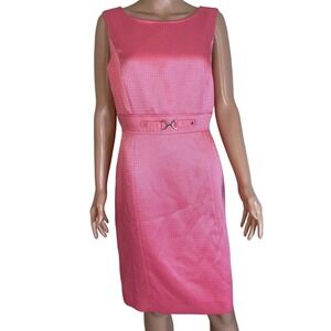 Dress Tahari Arthur S Levine Bubblegum Pink Sheath Midi Dress SZ 10 knee length